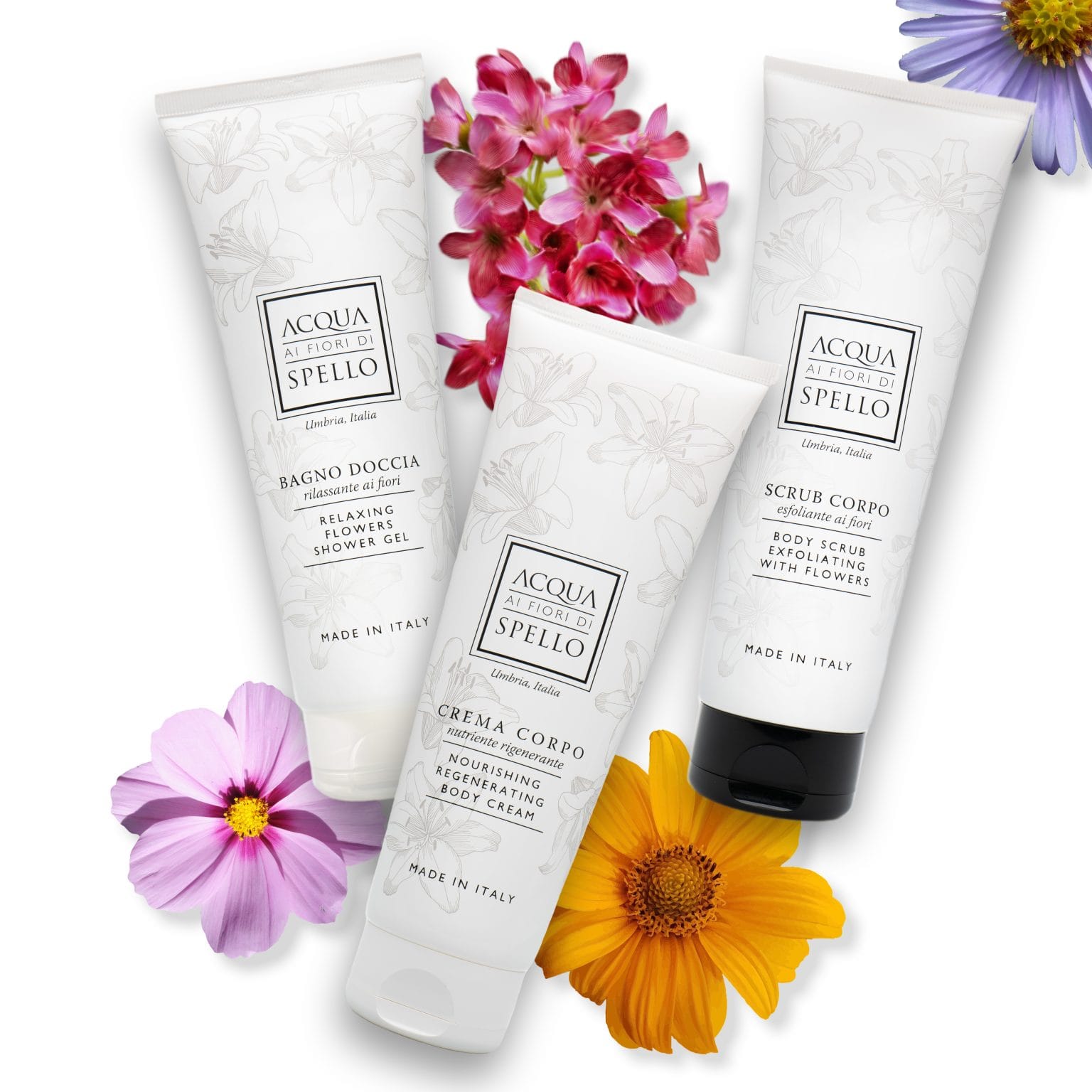 Flower Body Scrub Box Set Acqua ai Fiori di Spello